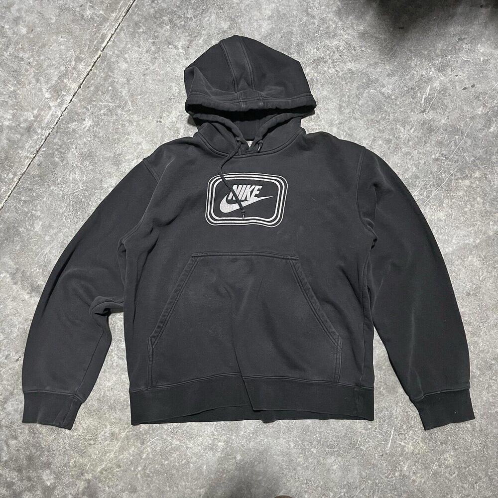 Mens Vintage NIKE 00s Hoodie Grey Tag Graphic Swoosh Small Logo